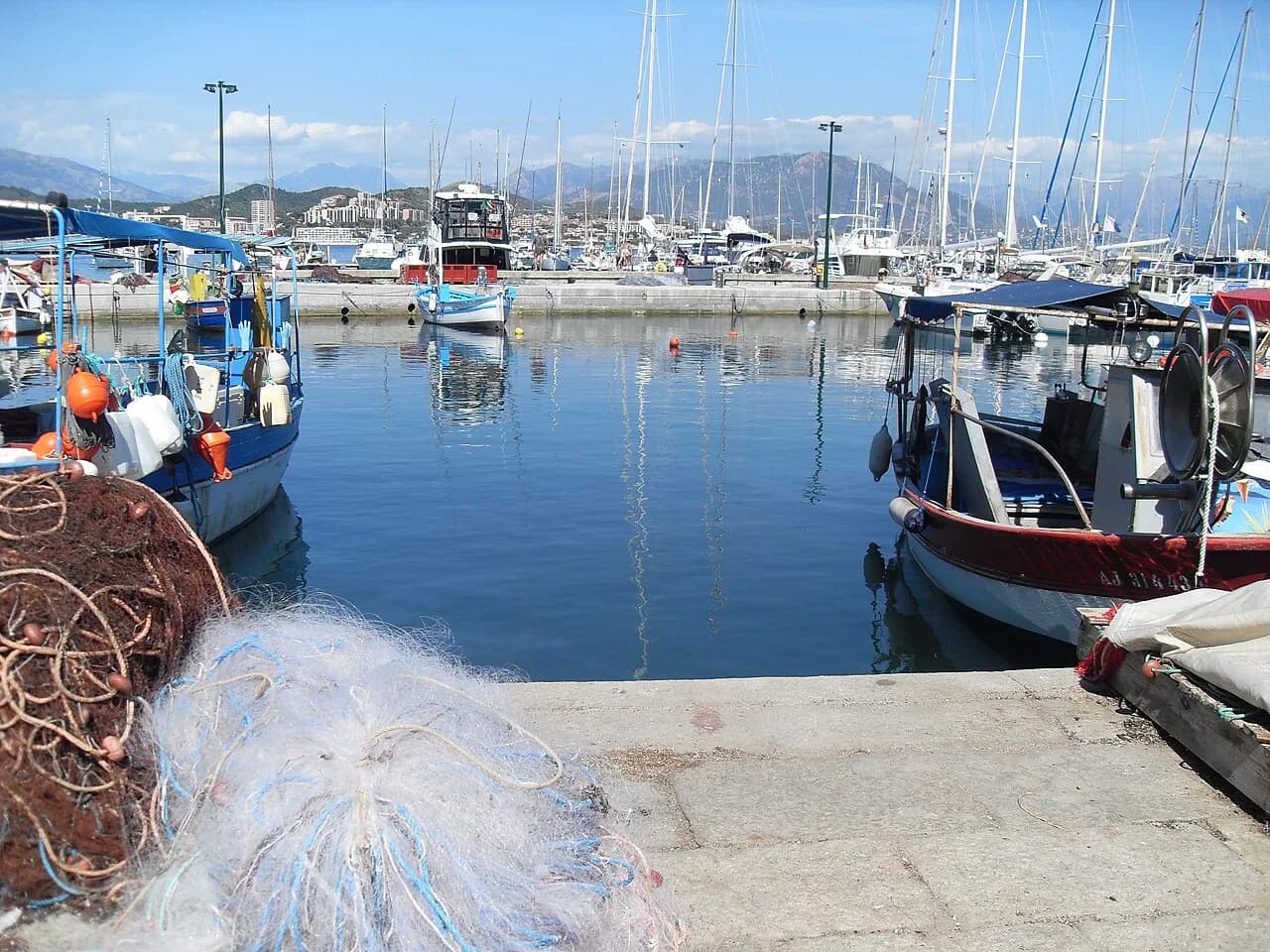 Boats moored in Ajaccio harbour