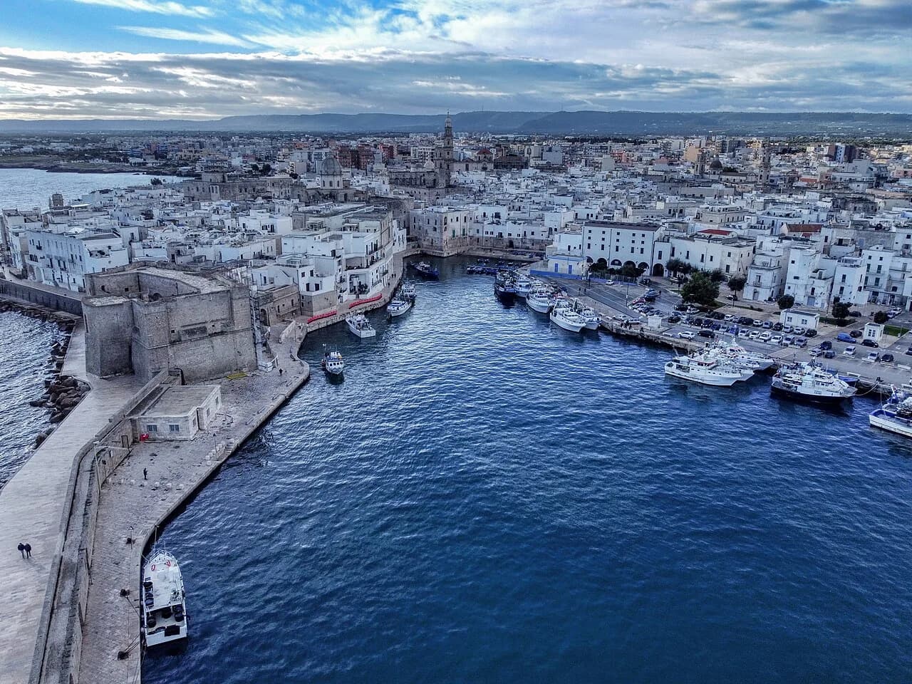 Monopoli harbour and waterfront buildings