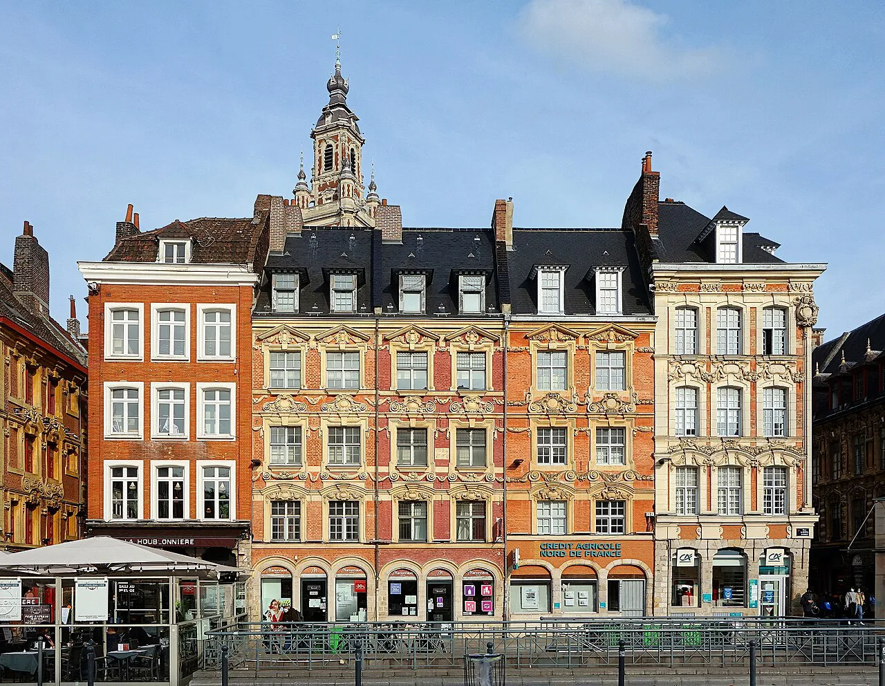 Ornate Flemish-style facades on the Grand Place (Place du Général-de-Gaulle), Lille