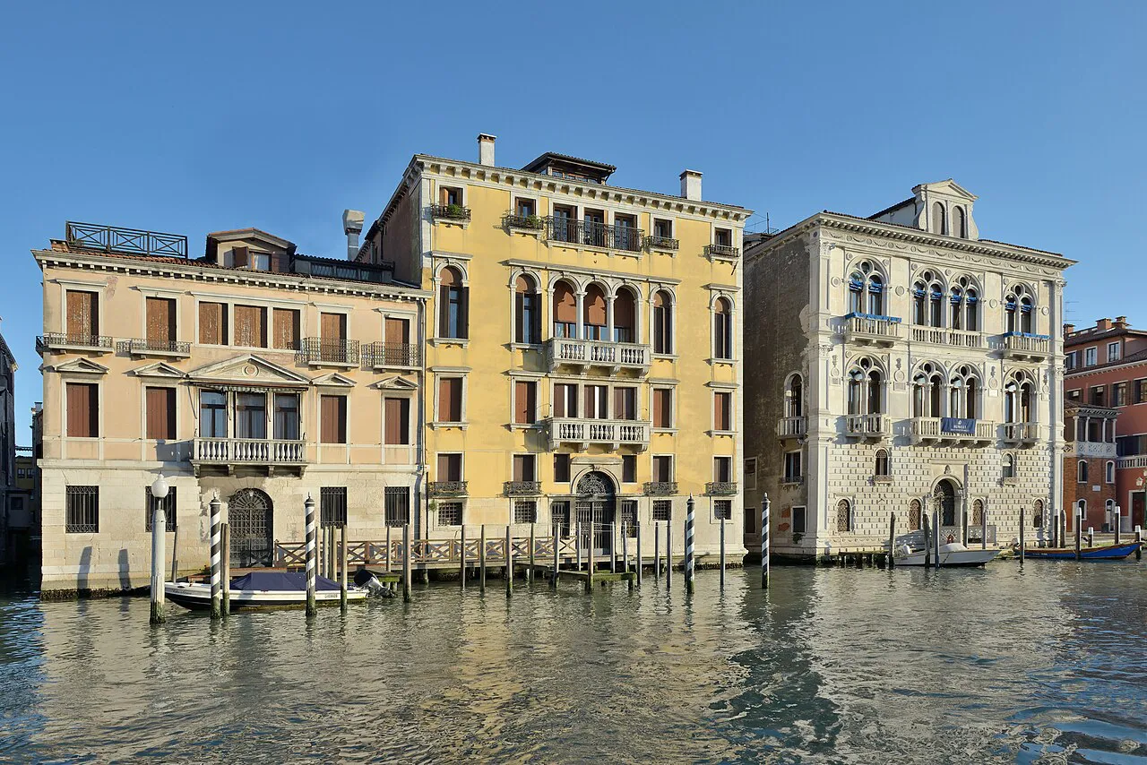 Three historic palazzi, Ca’ Michiel, Curti Valmarana and Corner Spinelli, lining the Grand Canal in Venice