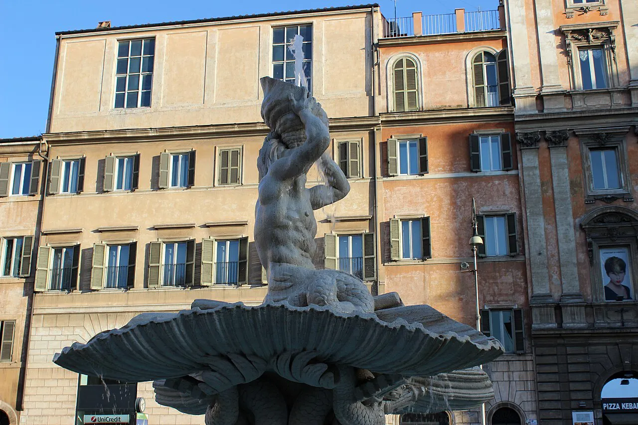 Bernini’s Triton Fountain in Piazza Barberini, Rome