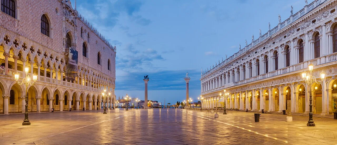 Piazzetta San Marco in Venice at dusk